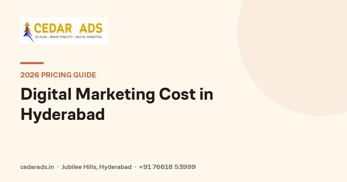Digital Marketing Cost in Hyderabad - Cedar Ads Hyderabad